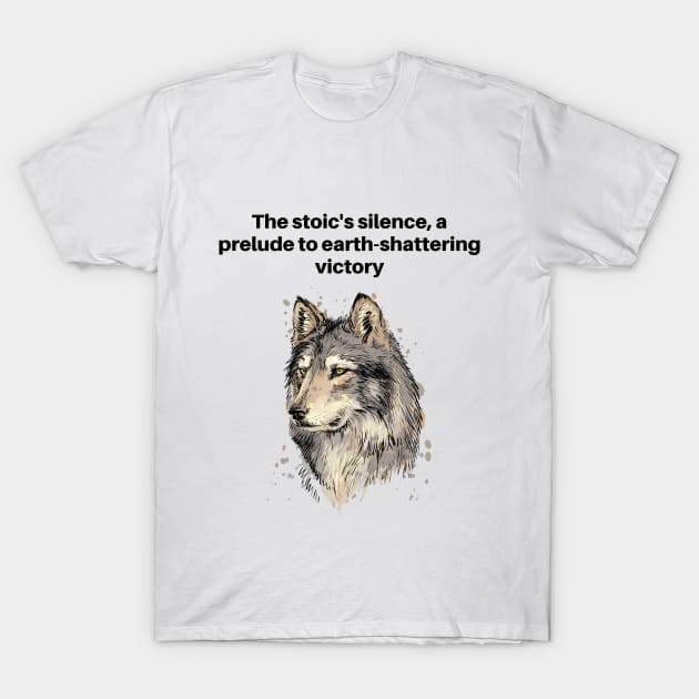 Stoic The Wolf Mindset T-Shirt by Sparkling Art